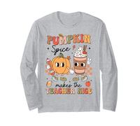 Groovy Pumpkin Spice Makes Teacher Nice Fall Thanksgiving Long Sleeve T-Shirt
