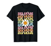 Groovy Retro 3rd Grade Back to School Daisy Flower Graphic T-Shirt