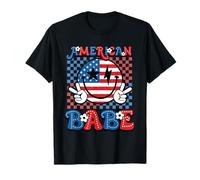 Groovy Retro 4th Of July American Girls Babe USA Patriotic T-Shirt