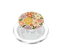 Groovy Retro Daisy Flower Pattern Hippie Flowers 90s 80s PopSockets PopGrip for MagSafe
