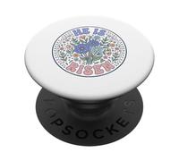 Groovy Retro Floral He Is Risen Easter Jesus Christianity PopSockets Adhesive PopGrip