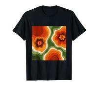 Groovy Retro Floral Wave 1970s Flower Aesthetic Value Graphic T-Shirt