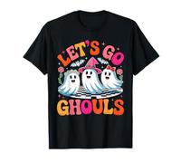 Groovy Retro Let's Go Ghouls Halloween Ghost Boo Costume T-Shirt