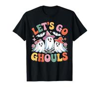 Groovy Retro Let's Go Ghouls Halloween Ghost Boo Costume T-Shirt