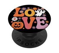 Groovy Retro Love Spooky Cute Ghost Halloween Costume Party PopSockets Adhesive PopGrip