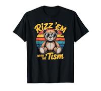 Groovy RIZZ EM with TISM Teddy Autism Dad Mom Motivational T-Shirt