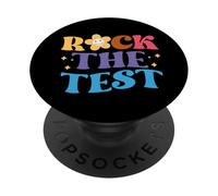 Groovy Rock The Test Motivational Retro Teachers Testing Day PopSockets Adhesive PopGrip