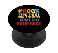 Groovy Rock The Test Motivational Retro Teachers Testing Day PopSockets Adhesive PopGrip