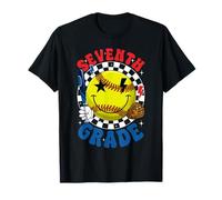 Groovy Seventh Grade Team Softball First Day Of School Boys T-Shirt