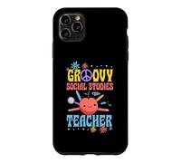 Groovy Social Studies Teacher 60s Throwback Day Peace Flower Case for iPhone 11 Pro Max