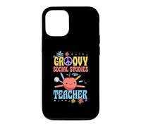 Groovy Social Studies Teacher 60s Throwback Day Peace Flower Case for iPhone 12/12 Pro
