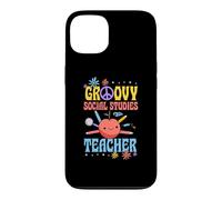 Groovy Social Studies Teacher 60s Throwback Day Peace Flower Case for iPhone 13