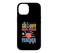 Groovy Social Studies Teacher 60s Throwback Day Peace Flower Case for iPhone 14