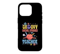 Groovy Social Studies Teacher 60s Throwback Day Peace Flower Case for iPhone 16 Pro