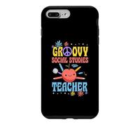 Groovy Social Studies Teacher 60s Throwback Day Peace Flower Case for iPhone 7 Plus/8 Plus