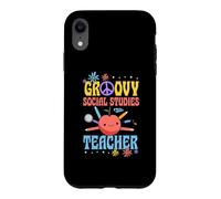 Groovy Social Studies Teacher 60s Throwback Day Peace Flower Case for iPhone XR