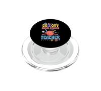 Groovy Social Studies Teacher 60s Throwback Day Peace Flower PopSockets PopGrip for MagSafe