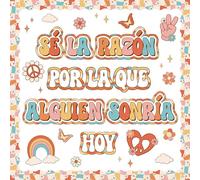 Groovy Spanish Motivational Bulletin Board Decorations, Be The Reason Someone Smiles Today Bulletin Board Set, Positive Back to School Supplies for Classroom Office Decor