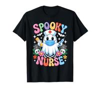 Groovy Spooky Nurse Ghost Halloween Cute Nursing Halloween T-Shirt