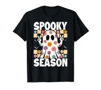 Groovy Spooky Season Ghost Flower Halloween Costume Girls T-Shirt