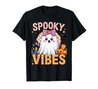 Groovy Spooky Vibes Cute Boo Ghost Halloween Costumes Girls T-Shirt