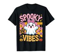 Groovy Spooky Vibes Cute Boo Ghost Halloween Costumes Girls T-Shirt