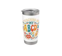 Groovy Teaching My ABCs Teacher Alphabet Design Stainless Steel Insulated Tumbler