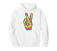 Groovy Tie Dye Peace Hand Sign Hippy 60s 70s Retro Hippie Pullover Hoodie