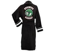 Groovy Uk Riverdale South Side Serpents Ladies Collegiate Hoodless Bathrobe, One Size, Black/Green/Red/White