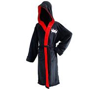 Groovy Uk Space Invaders Men's Fleece Hooded Bathrobe, One Size, Black/Red