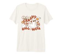 Groovy Vibes Cat Peace Daisy Mushroom Retro Hippie Premium T-Shirt
