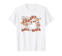 Groovy Vibes Cat Peace Daisy Mushroom Retro Hippie T-Shirt