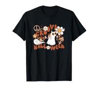 Groovy Vibes Cat Peace Daisy Mushroom Retro Hippie T-Shirt
