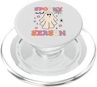Groovy Vintage Ghost Cute Halloween Spooky Season PopSockets PopGrip for MagSafe
