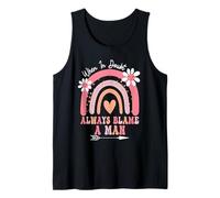 Groovy When in Doubt Always Blame A Man Funny Mother's Day Tank Top