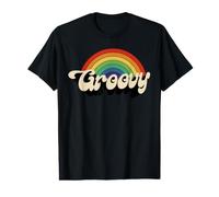 Groovy with Rainbow Retro Design for Men, Women, Girl & Kids Value Graphic T-Shirt