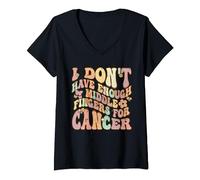 Groovy Women I Don't Have Enough Middle Fingers For Cancer V-Neck T-Shirt