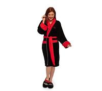 Groovy Women's Friends_ladies_central_perk_bathrobe Central Perk Ladies Bathrobe Fleece Dressing Gown, Black/Red, One Size UK