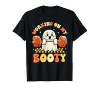 Groovy Working On My Booty Boo-Ty Funny Halloween Gym Ghost T-Shirt