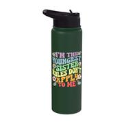 Groovy Youngest Sister Rules Don't Apply Matching Sibling Stainless Steel Insulated Water Bottle