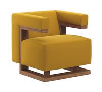 Gropius F51 Armchair Bauhaus Reedition Tecta Hallingdal 457 Yellow / Frame Walnut - TECTA F51 HALL 457 NUSSBAUM