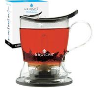 GROSCHE Aberdeen Perfect Tea Maker Set with Coaster, Tea Steeper, Teapot, Tea Infuser, 17.7 oz. 525 ml, Easy Clean Steeper, BPA-Free, Black Tea Pot