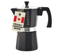 GROSCHE Milano Moka Italian Coffee Maker, Aluminium, 9 Cups, Black