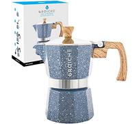 GROSCHE Milano Moka pot, Stovetop Espresso maker, Greca Coffee Maker, Stovetop coffee maker and espresso maker percolator (Indigo, 3 cup)