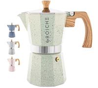GROSCHE Milano Moka pot, Stovetop Espresso maker, Greca Coffee Maker, Stovetop coffee maker and espresso maker percolator (Mint, 9 cup)