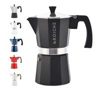 GROSCHE Milano Moka Stovetop Espresso Coffee Maker (6 Cup / 275 ml, Black)