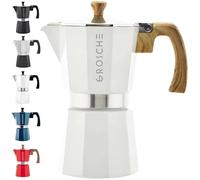 GROSCHE Milano Moka Stovetop Espresso Coffee Maker (6 Cup / 275 ml, White)