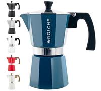 GROSCHE Milano Stovetop Espresso Maker Moka Pot, 9.3 oz Brewing Espresso, Blue, Italian Espresso Moka Percolator