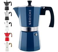 GROSCHE Milano Stovetop Espresso Maker Moka Pot 9 Espresso Cup, 15.2 oz, Blue. Expresso Coffee Maker Stove top Coffee Maker Moka Italian Espresso greca Coffee Maker Brewer Percolator