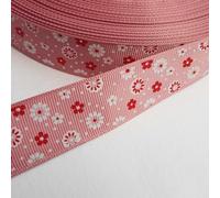 Grosgrain Flowers Floral Print Ribbon 25mm Wide 12 Colour Buy 1 2 4 Meters 928D, 03 Rose Pink Dusky, 1 Metre